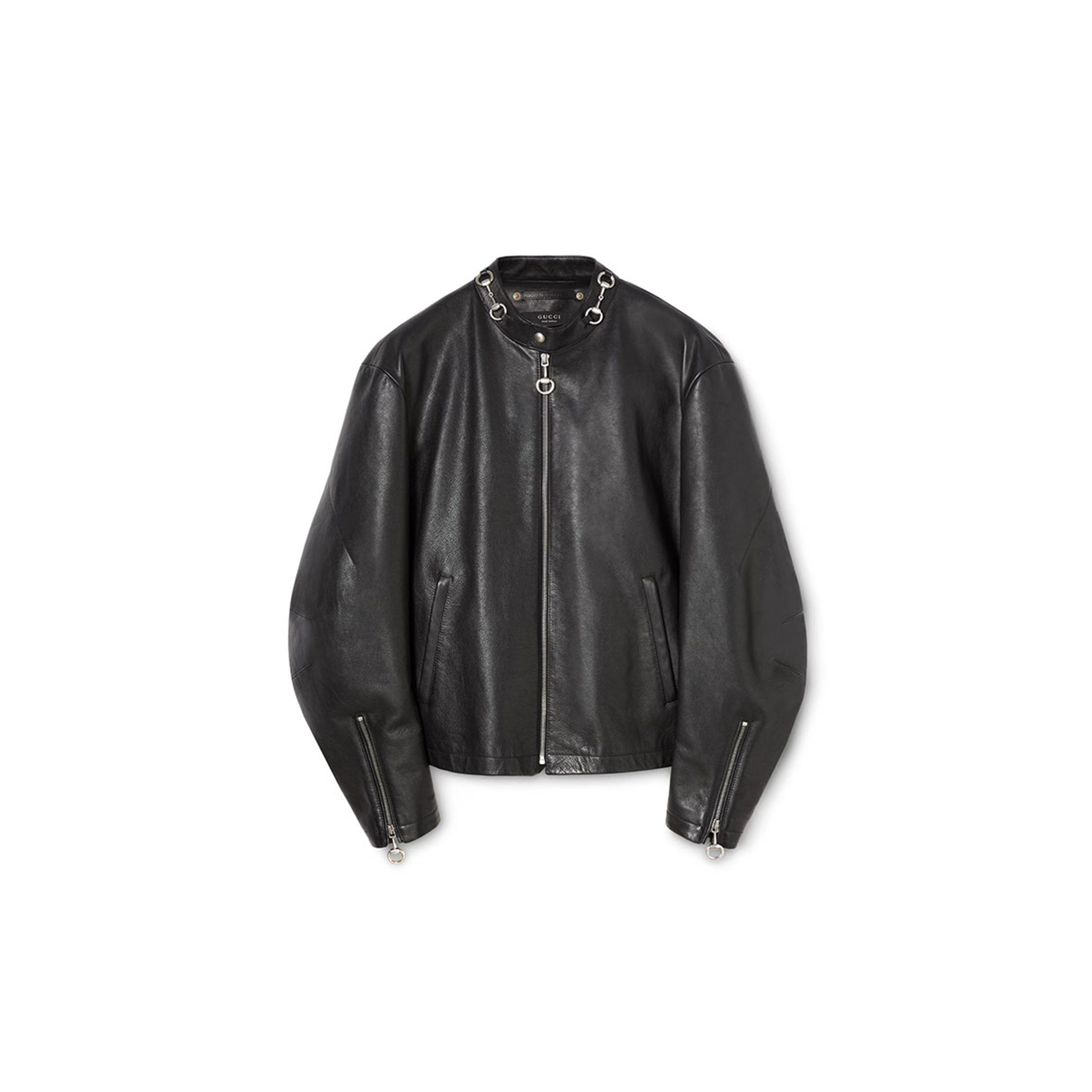 GUCCI LEATHER JACKET WITH HORSEBIT 864931